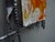 Large Brutalist Wrought Iron Wall Lamp attributed to Tom Ahlström, 1960s For Sale - Image 6 of 13