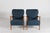 Mid-Century Modern Danish Easy Chairs in Beech and Blue Fabric by Fritz Hansen, 1950-1960, Set of 2 For Sale - Image 3 of 15