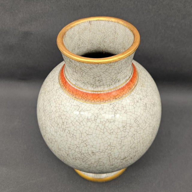 Crackle Ceramic Vase from Royal Copenhagen, Denmark, 1930s, in Flawless conditions. Designed 1920 to 1949 This piece has...