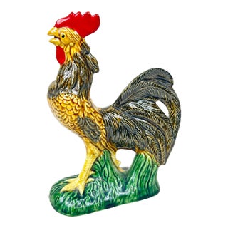 Vintage Ries Japan Hand Painted Ceramic Rooster Figurine For Sale