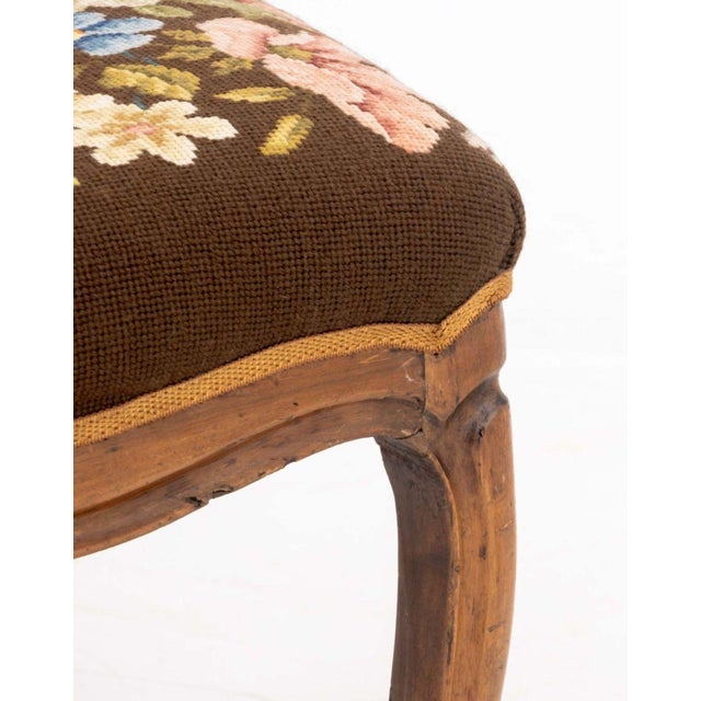 Victorian Floral Needlepoint Walnut Footstools, 2 For Sale In New York - Image 6 of 6