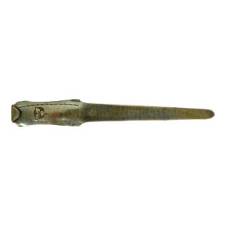 Roycroft Arts & Crafts Trefoil Hammered Brass Over Copper Letter Opener For Sale