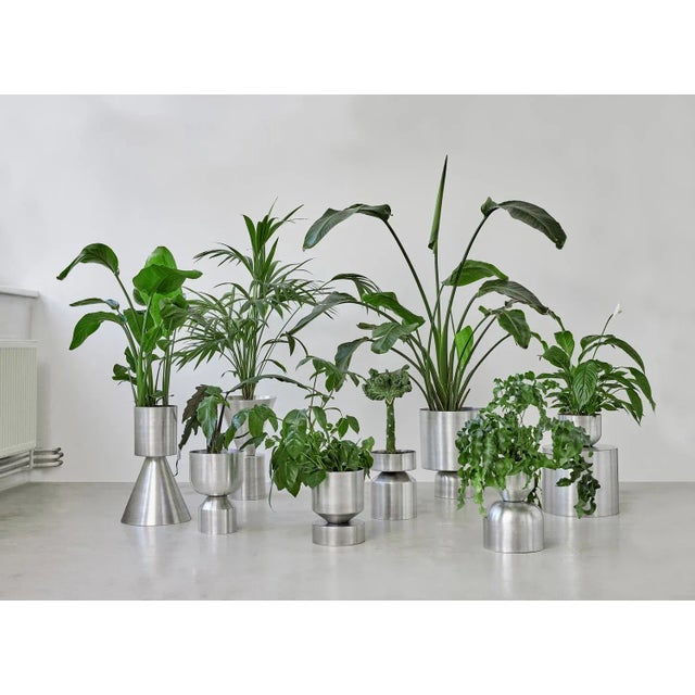 Metal Ada Midi Aluminium Raw Planter by Llot Llov For Sale - Image 7 of 13