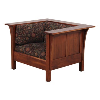 Stickley Mission Style Cherry Cube Prairie Chair For Sale