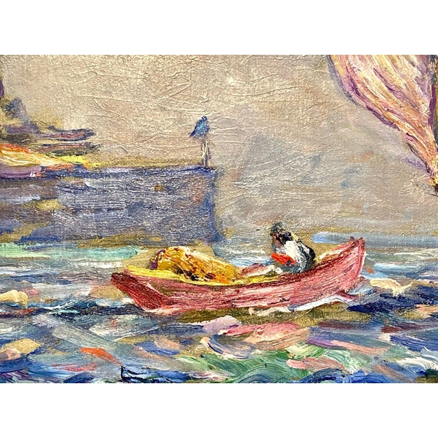 1920s Reynolds Beal, Impressionist Oil Painting, Uss Utah Rockport Mass, American 1928 For Sale - Image 5 of 12
