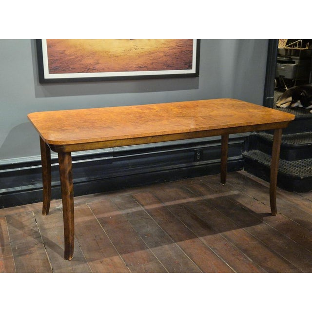 Swedish Modern Dining Table in Burl Wood and Beech attributed to Axel Einar Hjorth for Nordiska Kompaniet, 1938 For Sale - Image 6 of 14