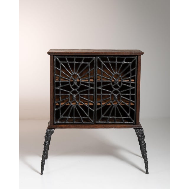 20th Century Belgian Black Contemporary Gothic Wrought Iron Cabinet By Ernest Patris For Sale - Image 9 of 15