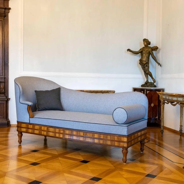 Brown Chaise Longue, Germany, 1830s For Sale - Image 8 of 12