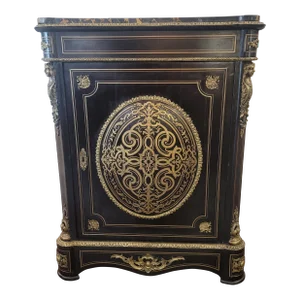 Antique 19th Century French XIX Napoleon III "Boulle " Commode Console Liquor Bar Ebonized