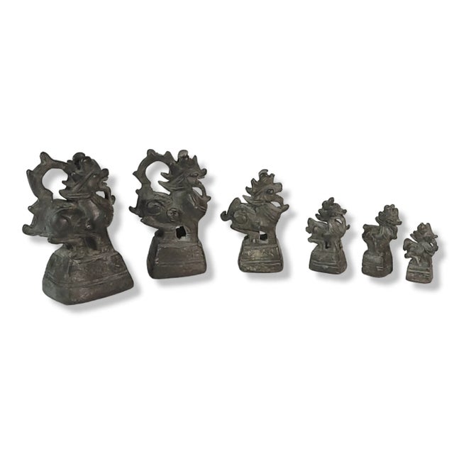 Antique Burmese Bronze Opium Weights Set of 6 For Sale - Image 13 of 13