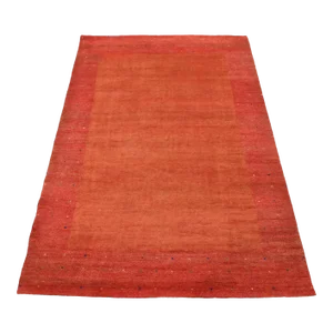 Gabbeh Rug 4’10” X 6’8” Orange Wool Contemporary Hand-Knotted Carpet