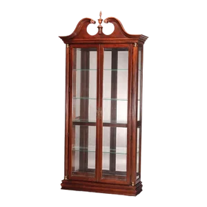 Federal Style Carved Mahogany Mirrored Display Cabinet by Pulaski, 20th Century