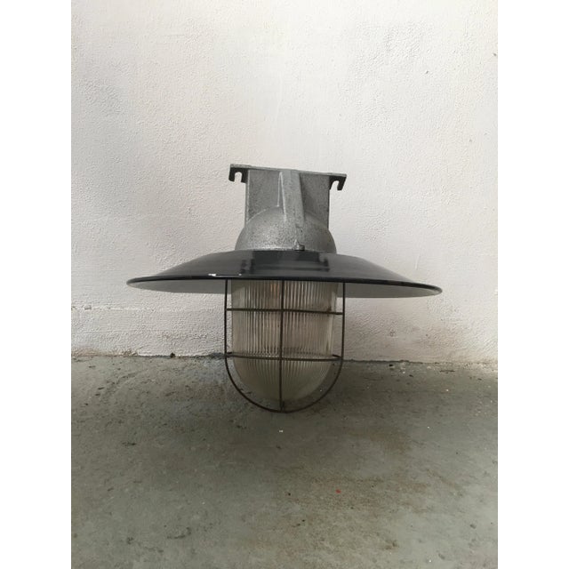 Vintage Black Metal Lamps with Iron Frames, Set of 3 For Sale - Image 10 of 10