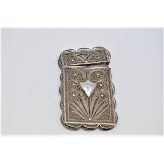 Metal Filigree Silver Cartoneira with Removable Lid For Sale - Image 7 of 7