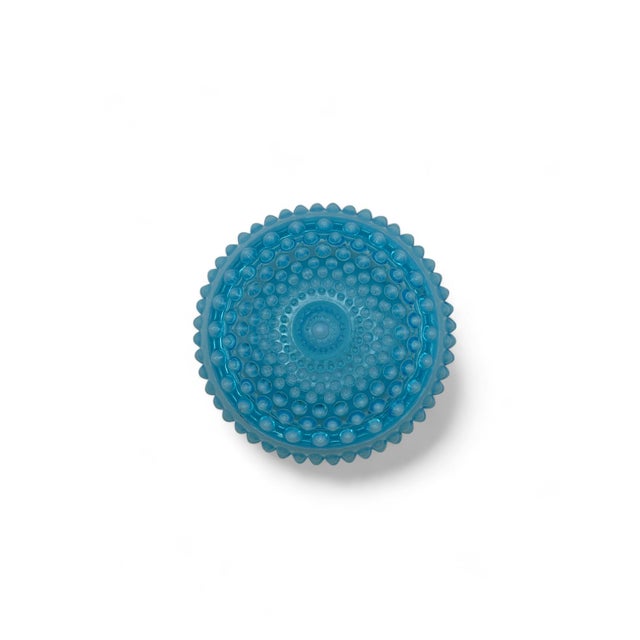 Traditional 1940s Vintage Fenton Blue Opalescent Hobnail Glass Trinket Dish For Sale - Image 3 of 4