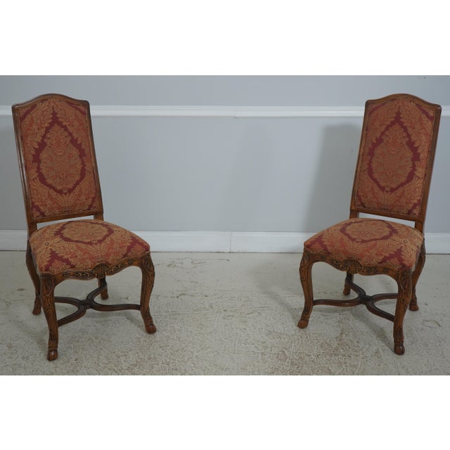 Set of 8 Louis XV Style Burgundy and Gold Dining Chairs For Sale - Image 14 of 18