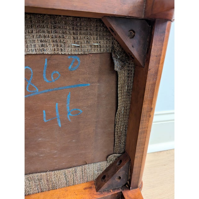 Vintage Mid Century Saber Legged Bench Ottoman Cherry Styled After Gibbings For Sale - Image 9 of 12