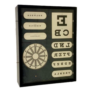 Vintage Eye Testing Chart, Circa 1950 Back Lit. For Sale