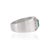 Gemstone Vintage Style Cushion Cut 1.2 Ct Emerald & Diamond Halo Signet Ring in 925 Silver Size 8 For Sale - Image 7 of 15
