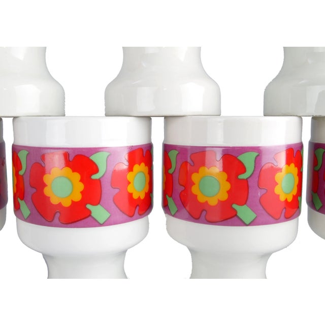 Italian Ceramic Drinking Cups with Pitcher - - Set of13 For Sale In Miami - Image 6 of 10