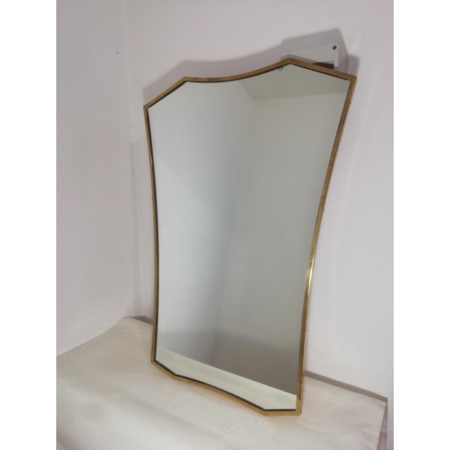 Vintage Mirror with Brass Frame, Italy, 1950s For Sale - Image 14 of 14