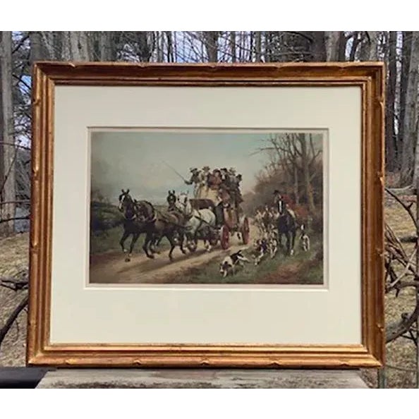 John Sanderson Wells Coaches and Horses/Passing the Hunt, Hand Colored Lithograph For Sale In New York - Image 6 of 6