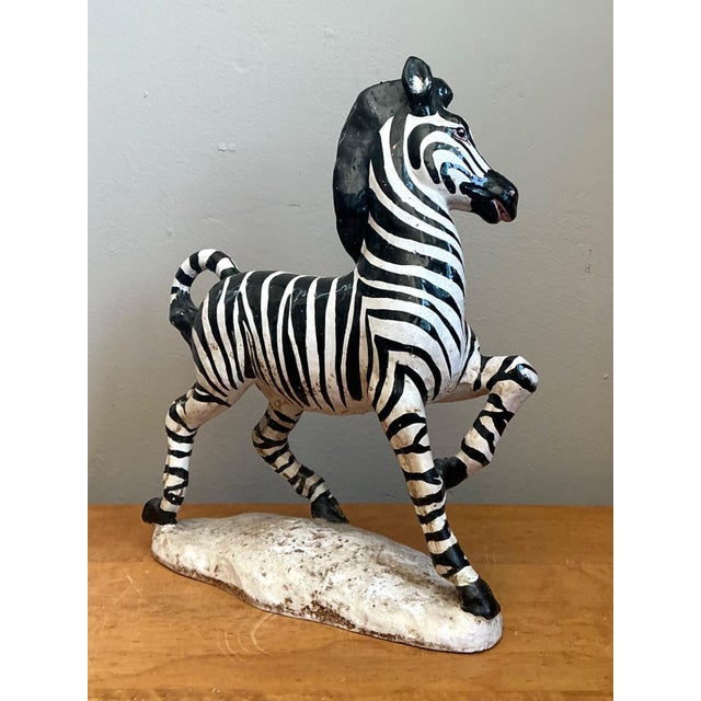 Vintage Italian Ceramic Zebra Sculpture For Sale In West Palm - Image 6 of 12