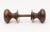 Traditional Antique Dark Plain Bronze Passage Door Knob Set For Sale - Image 3 of 4