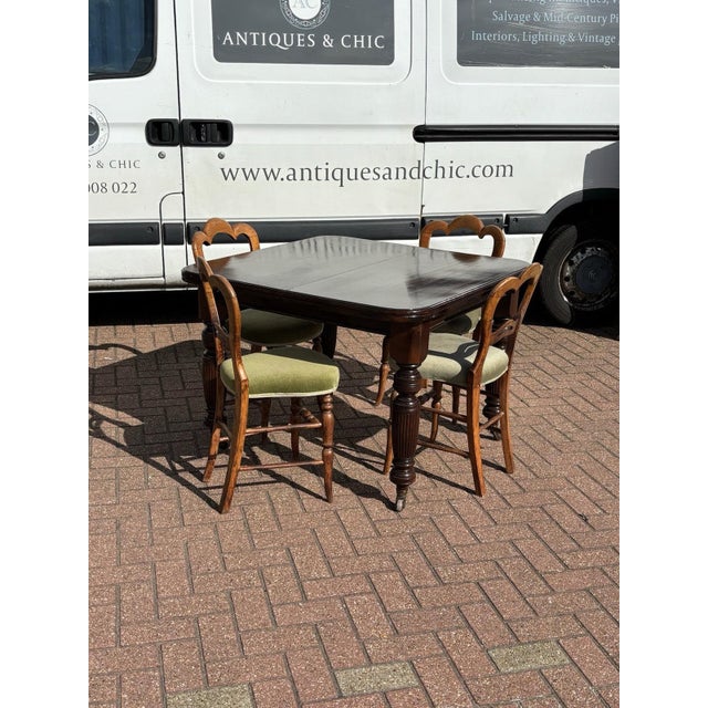 Victorian Mahogany Dining Table and Chairs, Set of 5 For Sale - Image 3 of 11