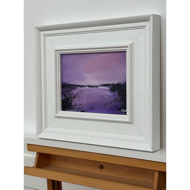 Twilight over Water - Miniature Art in Lavender by Contemporary British Artist 2025 For Sale - Image 6 of 11
