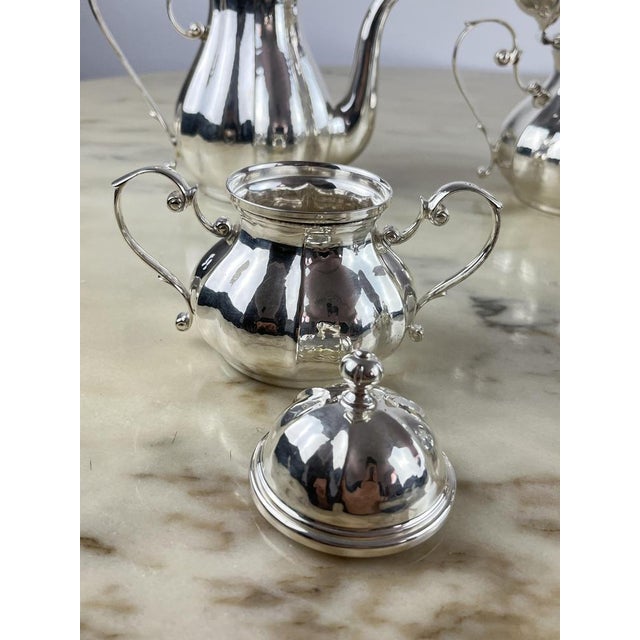 Tea Set in 800 Silver, 1980s, Set of 4 For Sale - Image 4 of 7
