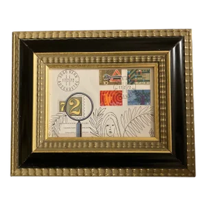 Contemporary Original Judy Henn Abstract Ink Drawing “First Day 1972” Framed