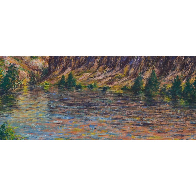 Textile Vintage Utah Desert Range Landscape Painting, Oil on Canvas For Sale - Image 7 of 8