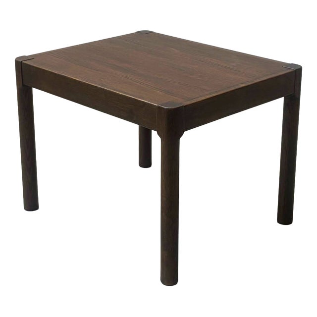 Vintage Square Side Table in Oak, 1970s For Sale