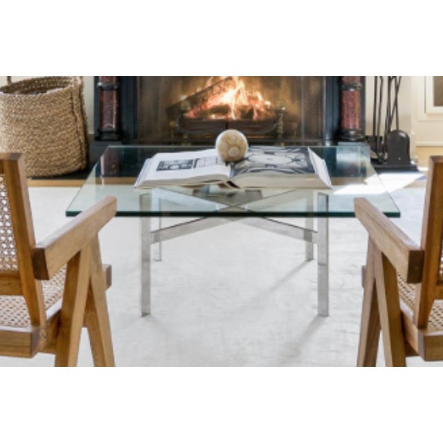 Vintage Glass and Chrome Cocktail Coffee Table For Sale - Image 9 of 10