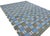 Handwoven Cotton Area Rug, Grey, Sky Blue, Green and Cream Geometric Dhurrie - 6'x9' For Sale - Image 13 of 13