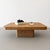 Striking vintage 1970s Mid-Century Modern coffee table featuring richly figured walnut burl with a sculptural pedestal...