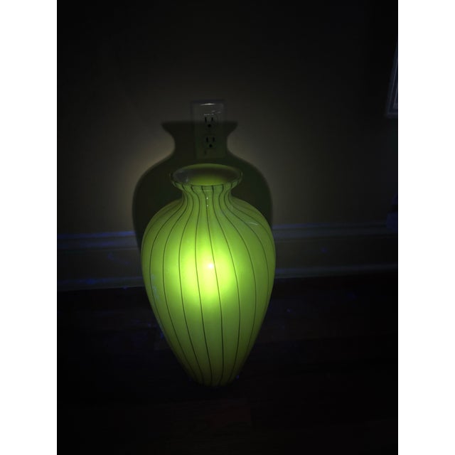 Glass Mid-Century Modern Giant Striped Glass Baluster Vase For Sale - Image 7 of 8