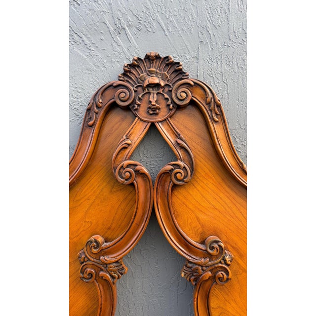 This is a beautiful solid wood headboard. The design is an Italian Venetian style with serpentine edges. The center of the...