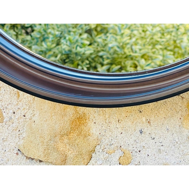 Mid-Century Round Smoked Acrylic Mirror, 1970s For Sale - Image 5 of 18