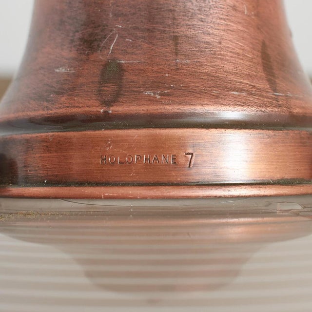 Glass Vintage Holophane Ripple-Lite Church Pendant Light, 1920s For Sale - Image 7 of 8