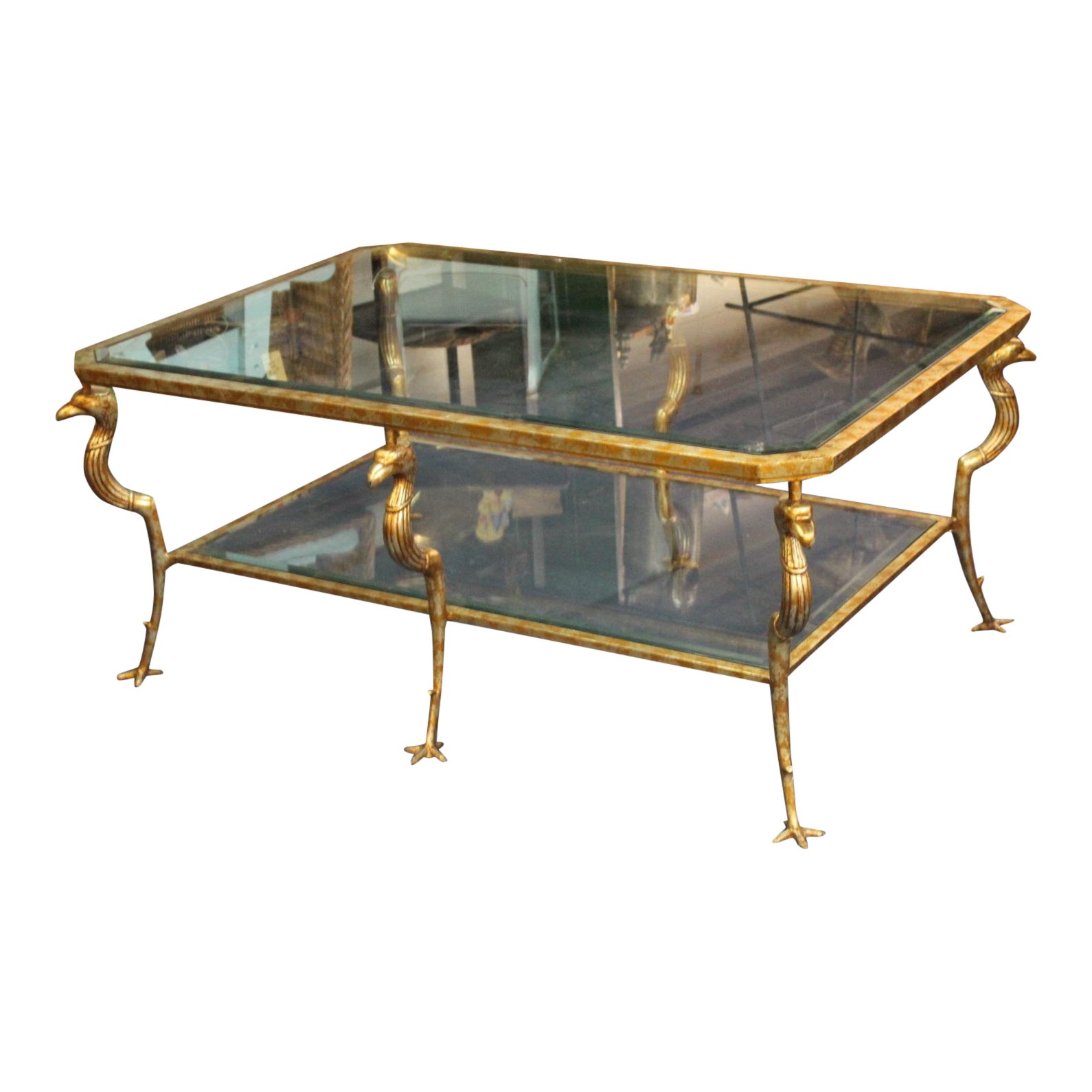 Modern Glass Coffee Table With Eagle Legs Chairish