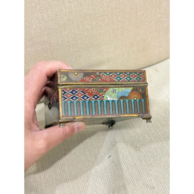 Japanese Japanese Cloisonne Enamel Dragon Trinket Box Attributed to Inaba, Meiji For Sale - Image 3 of 12