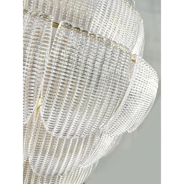 Italian Petals Murano Glass Chandelier in Transparent Diamanté Glass by Simoeng For Sale - Image 4 of 9