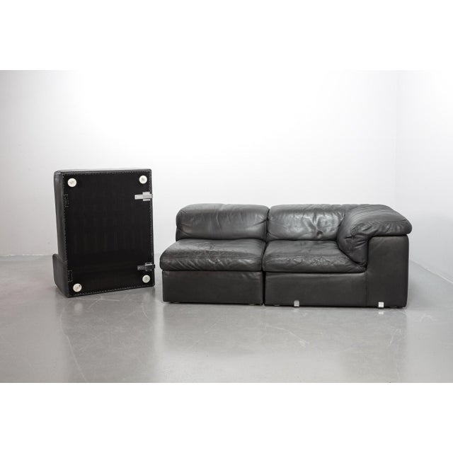 Modular Jeep Sofa in Grey Leather, 1970s, Set of 4 For Sale - Image 14 of 18