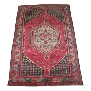 Handmade Hamadan Rug - 4' 9" x 7' 6" For Sale