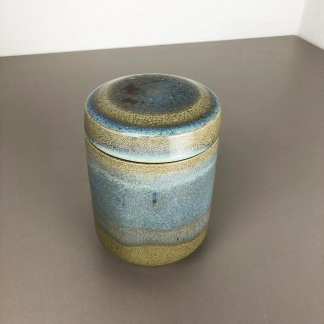 1970s Abstract Ceramic Studio Pottery Can with Lid by Wendelin Stahl, Germany, 1970s For Sale - Image 5 of 18