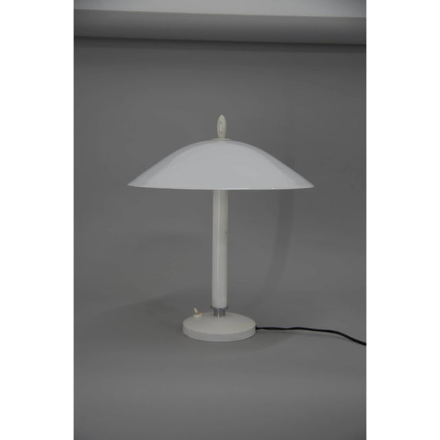 Mid-Century White Table Lamp, 1950s For Sale - Image 4 of 13