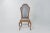 Set of six French mahogany dining chairs having upholstered back and seat and resting on cabriole legs.