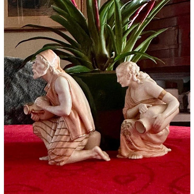 Kneeling Water Carriers attributed to James Hadley for Royal Worcester, Set of 2 For Sale - Image 6 of 10
